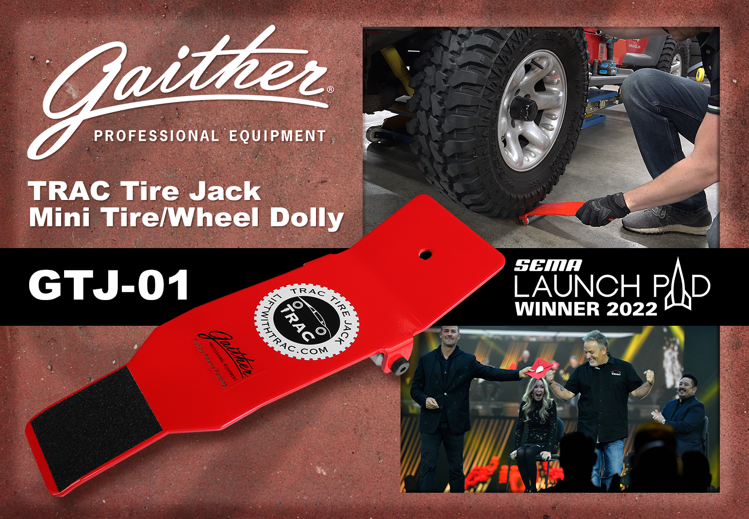 Gaither TRAC Tire Jack Mini Tire/Wheel Dolly