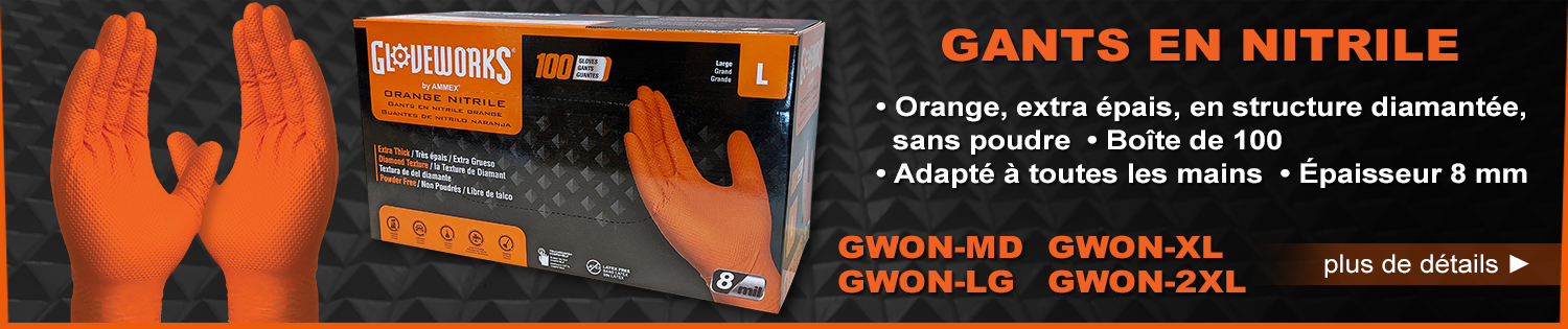 Gants en nitrile orange Gloveworks